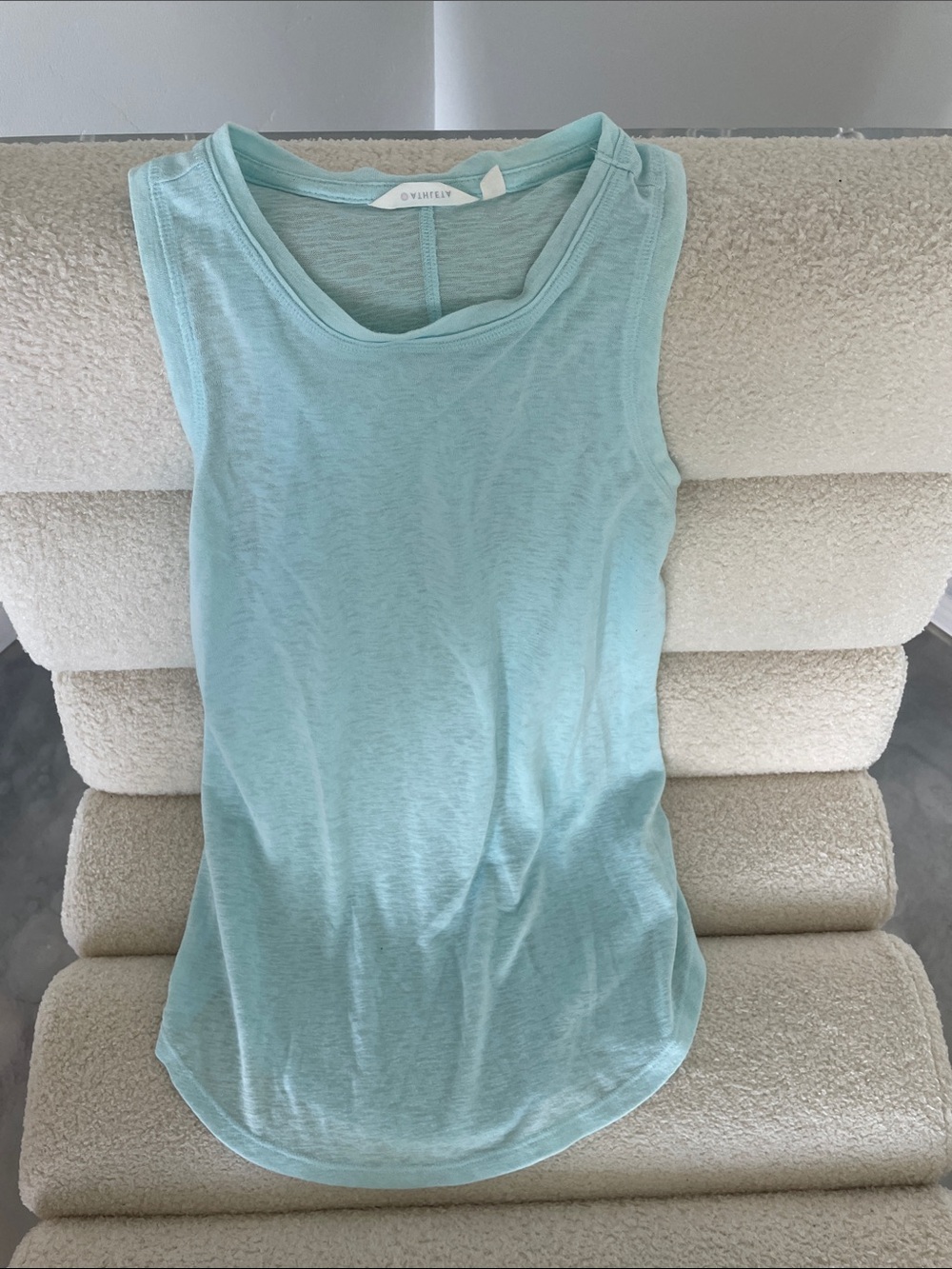 Athleta Breezy Tank Light Aqua Crewneck Sleeveless Tank